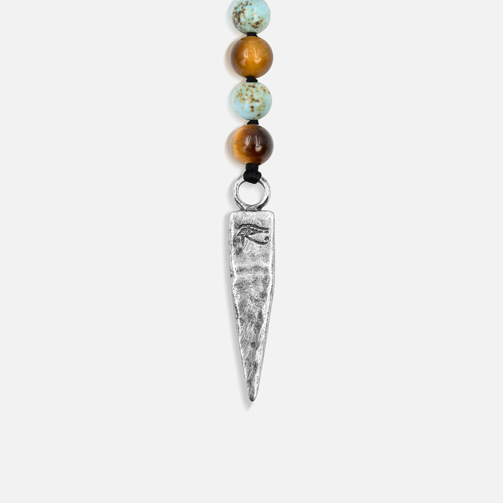 Sublime Tranquility 4 Symbol Tiger's Eye Turquoise Necklace