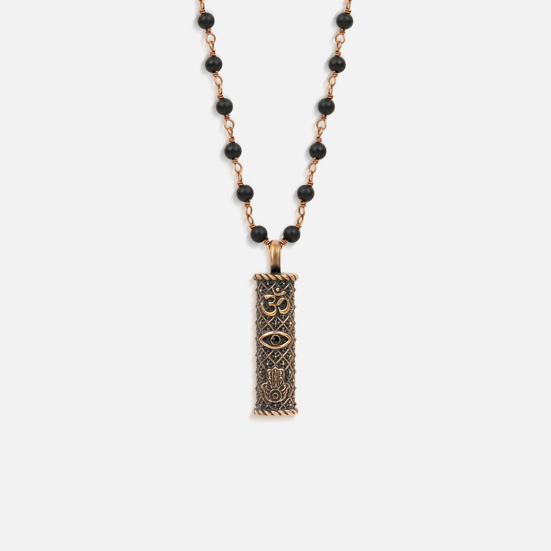 Brilliant Spirit Matte Onyx Triple Protection Necklace