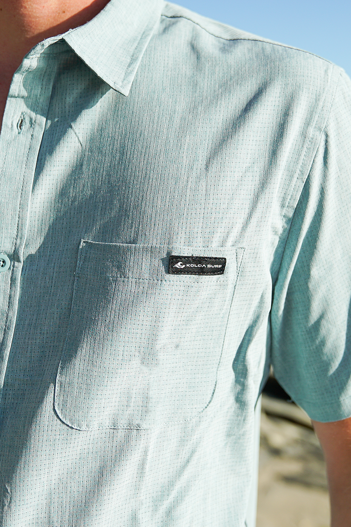 Koloa Premium Short Sleeve Shirt- Washed Denim