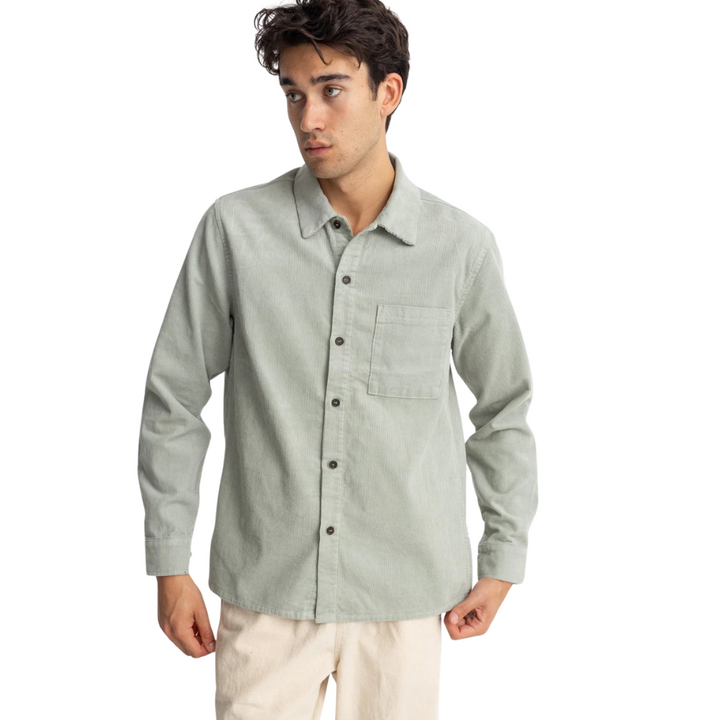 Corduroy Long Sleeve Shirt - Seafoam