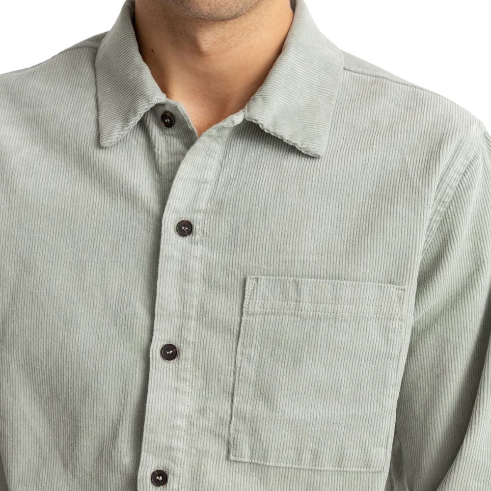 Corduroy Long Sleeve Shirt - Seafoam