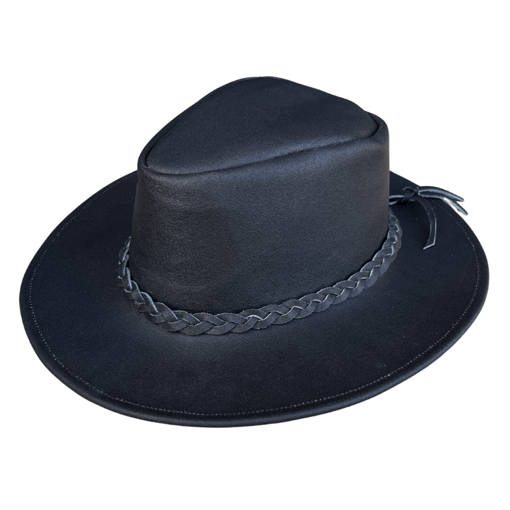 Full Brim Leather Hat | Ranch Style Hat