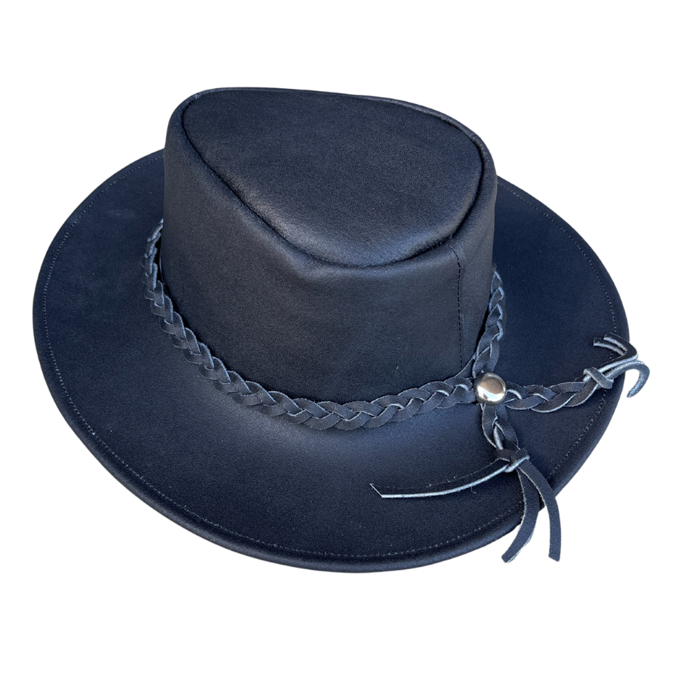 Full Brim Leather Hat | Ranch Style Hat