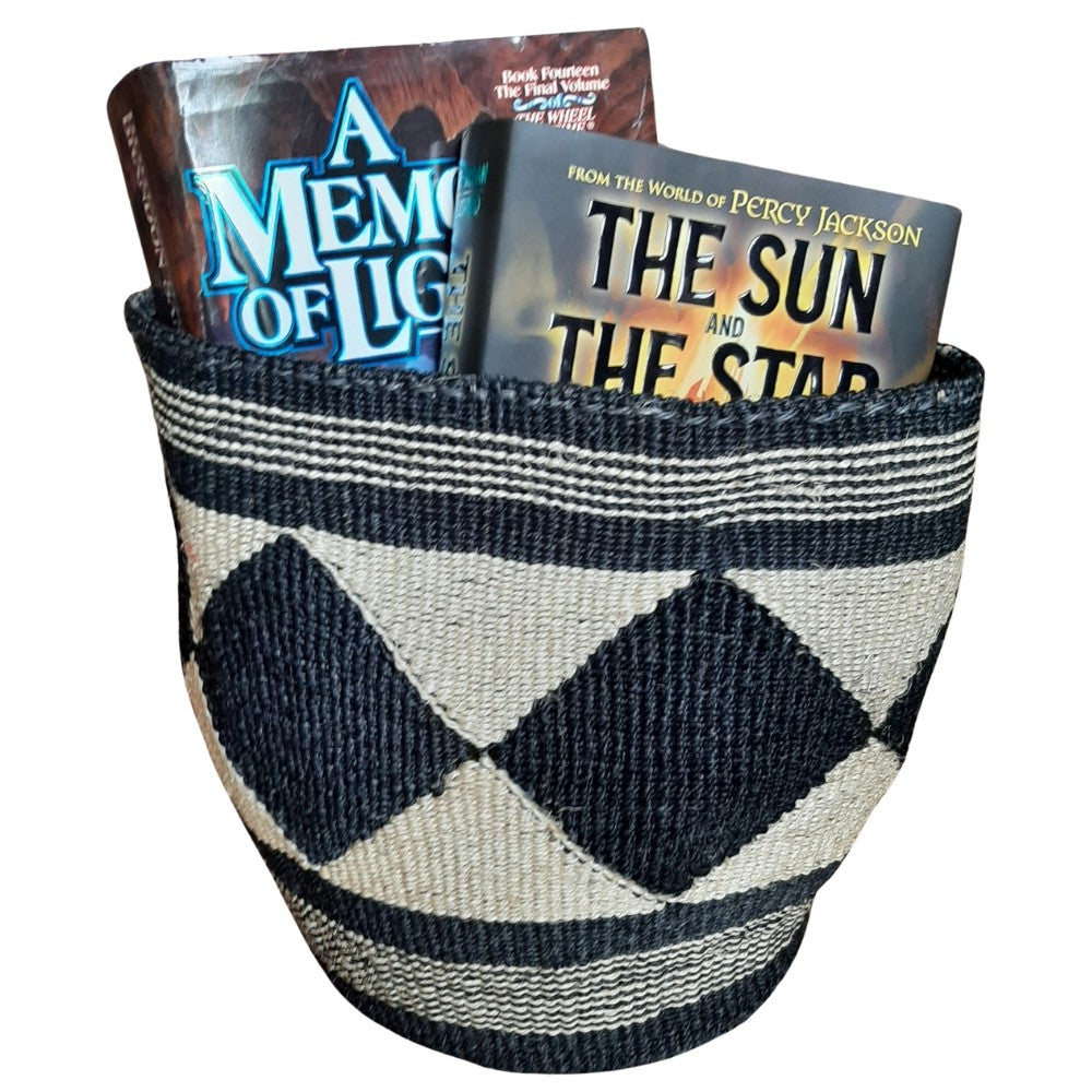 black woven plant basket Sisal Woven Decorative Plant Basket