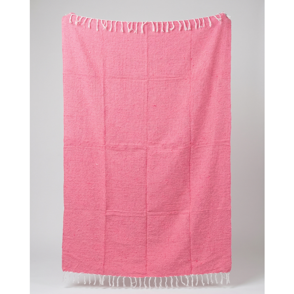 Solid Pink Mexican Blanket
