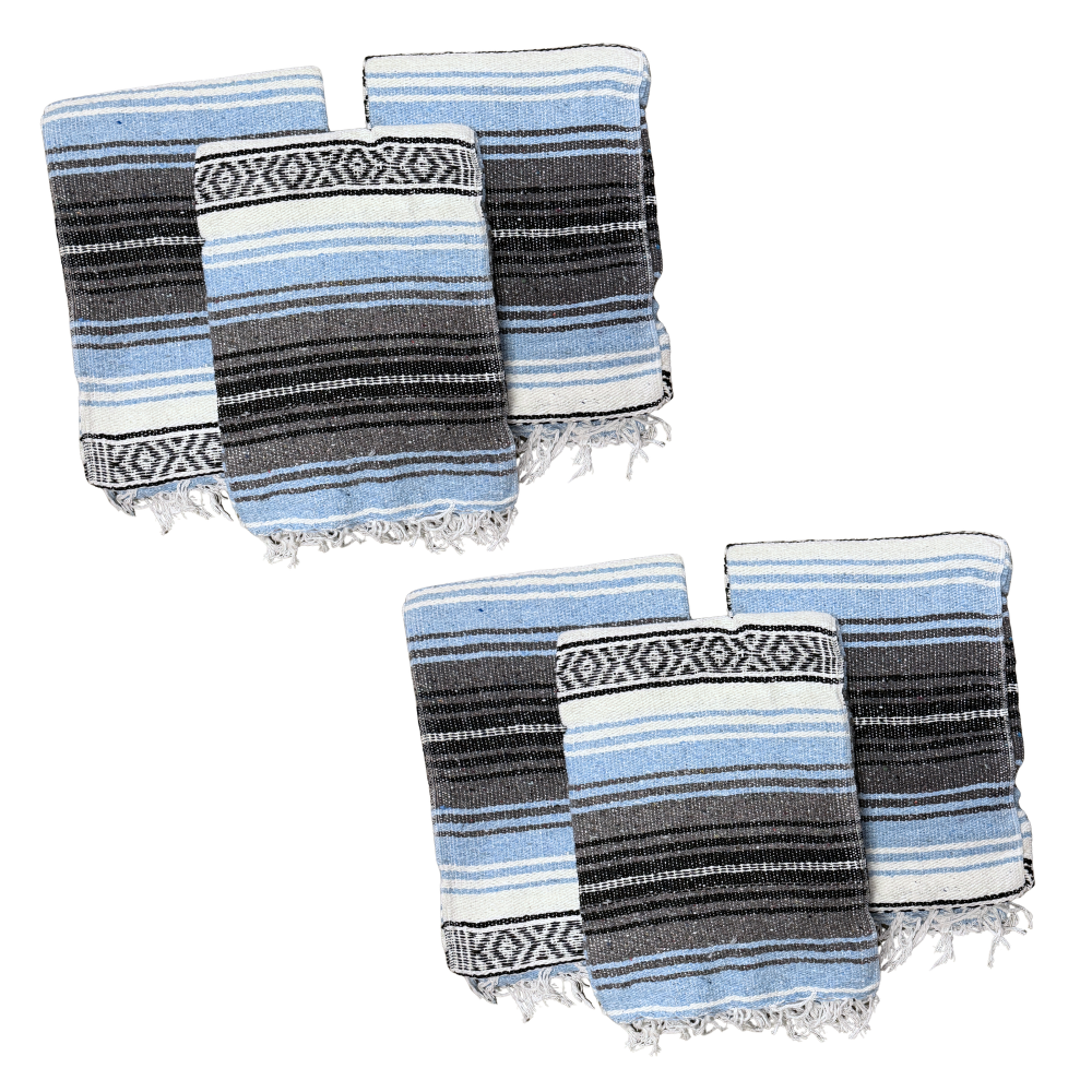 Light Blue Mexican Falsa Blanket