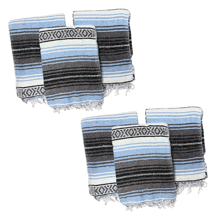 Light Blue Mexican Falsa Blanket