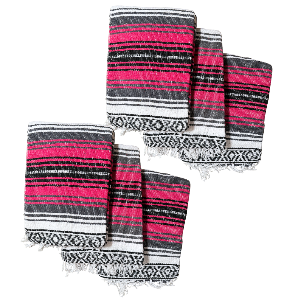 Hot Pink Mexican Falsa Blanket