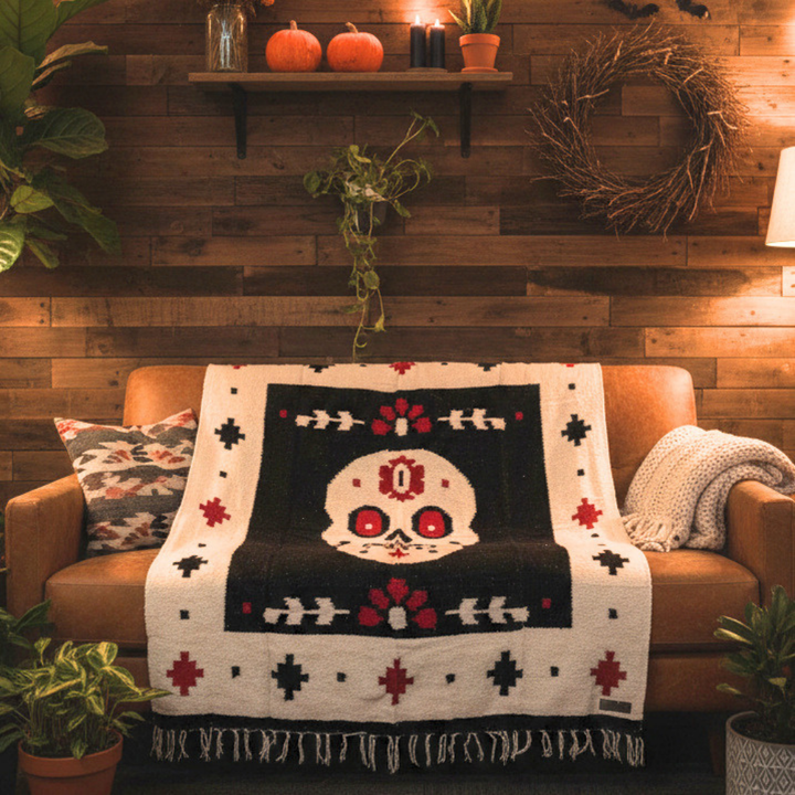 Day of The Dead Mexican Blanket | Dia de los Muertos