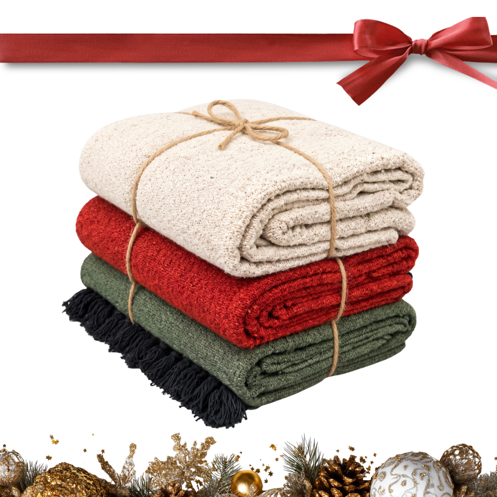 Holiday Gift Set | 3x Mexican Blankets Solid Colors