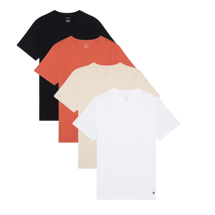 Men's Organic Crew Neck Tee Shirt - Variety 4 Pack