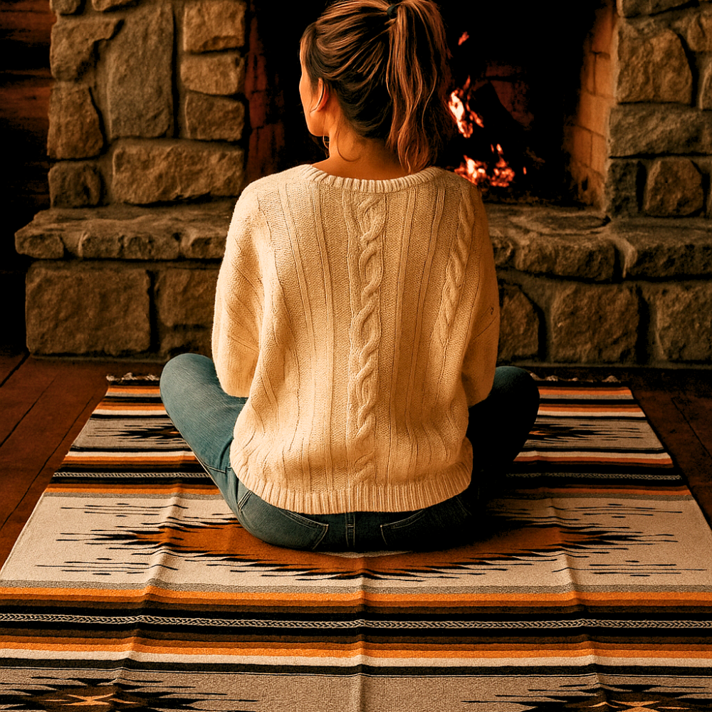 Golden Canyon Wool Mexican Blanket