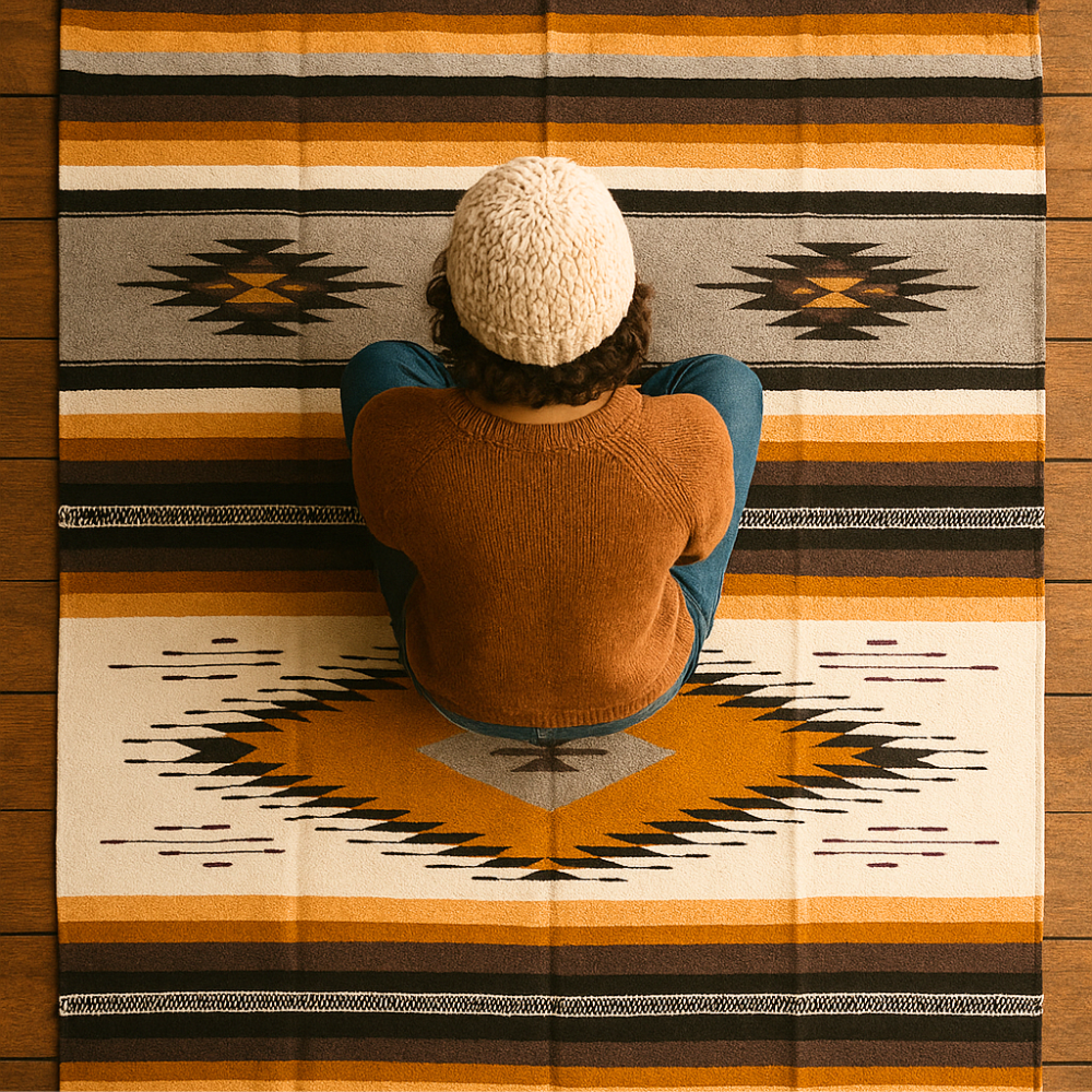 Golden Canyon Wool Mexican Blanket