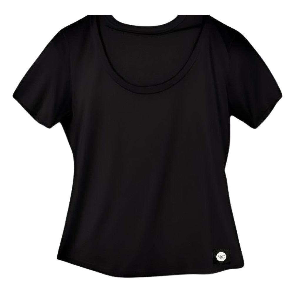 Women’s Organic Cotton Scoop Neck T-Shirt – Black & White