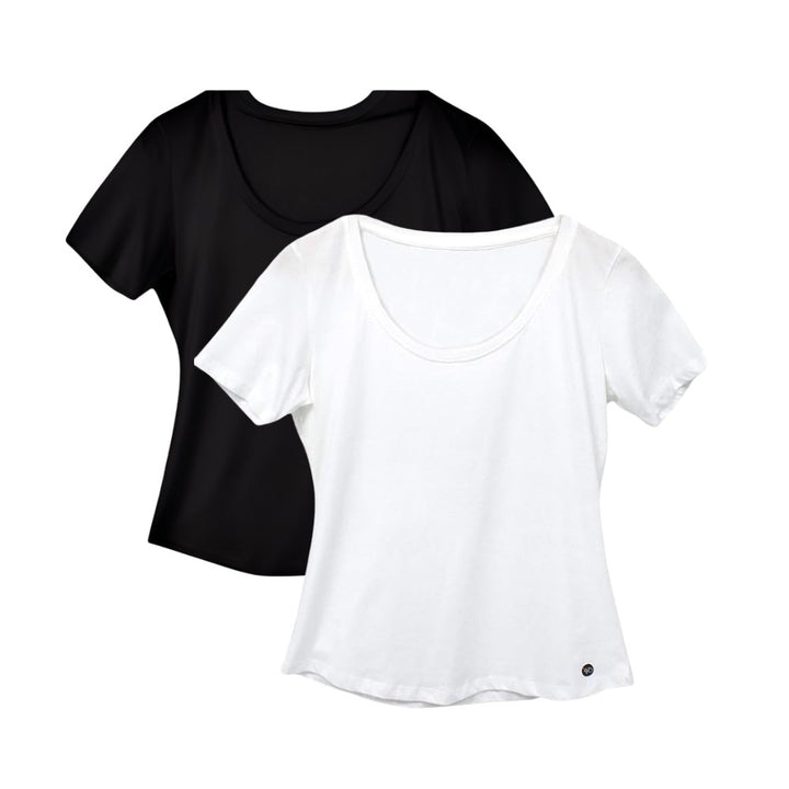 Women’s Organic Cotton Scoop Neck T-Shirt – Black & White