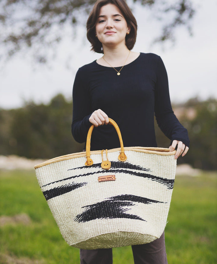 Balance Peace Handmade Sisal Straw Basket Tote Bag