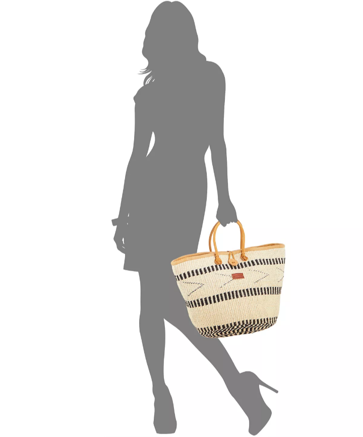 Balance Point Handwoven Straw Sisal Basket Tote Bag
