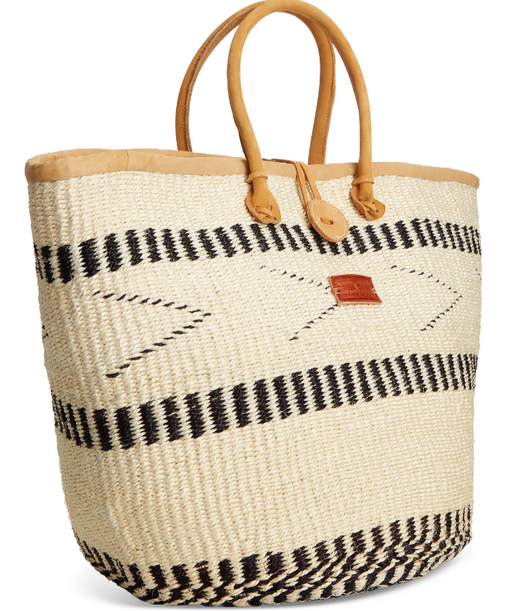 Balance Point Handwoven Straw Sisal Basket Tote Bag