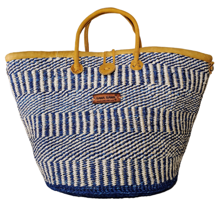 Ripples of Nourishment Handmade Sisal Straw Basket Tote Bag