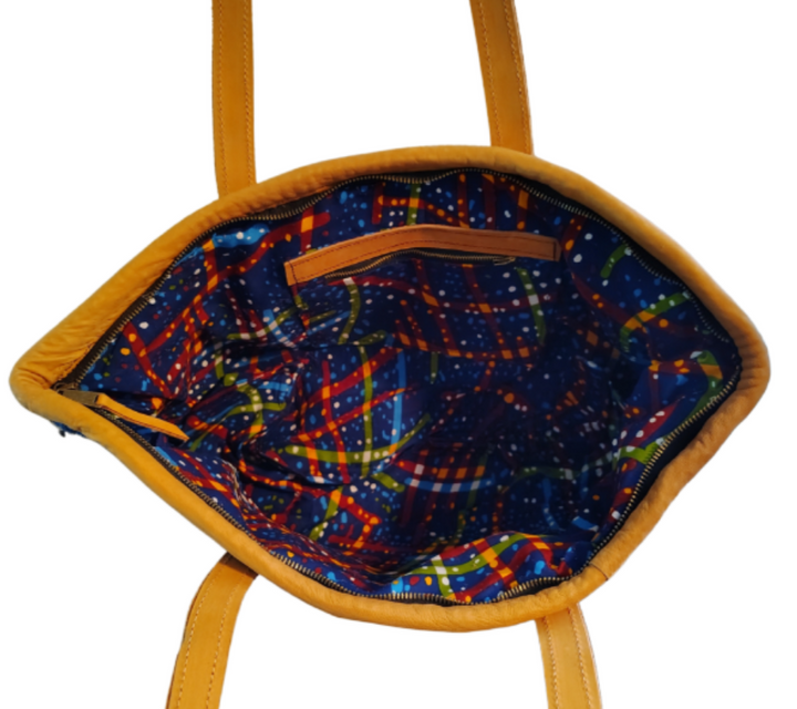 Nourishment Rectangular Handmade Laptop Work Sisal Straw Blue Basket Tote Handbag