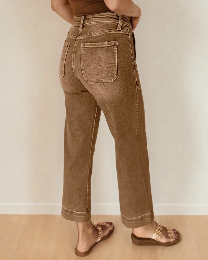 Willow Cropped High Rise Wide Leg Jeans