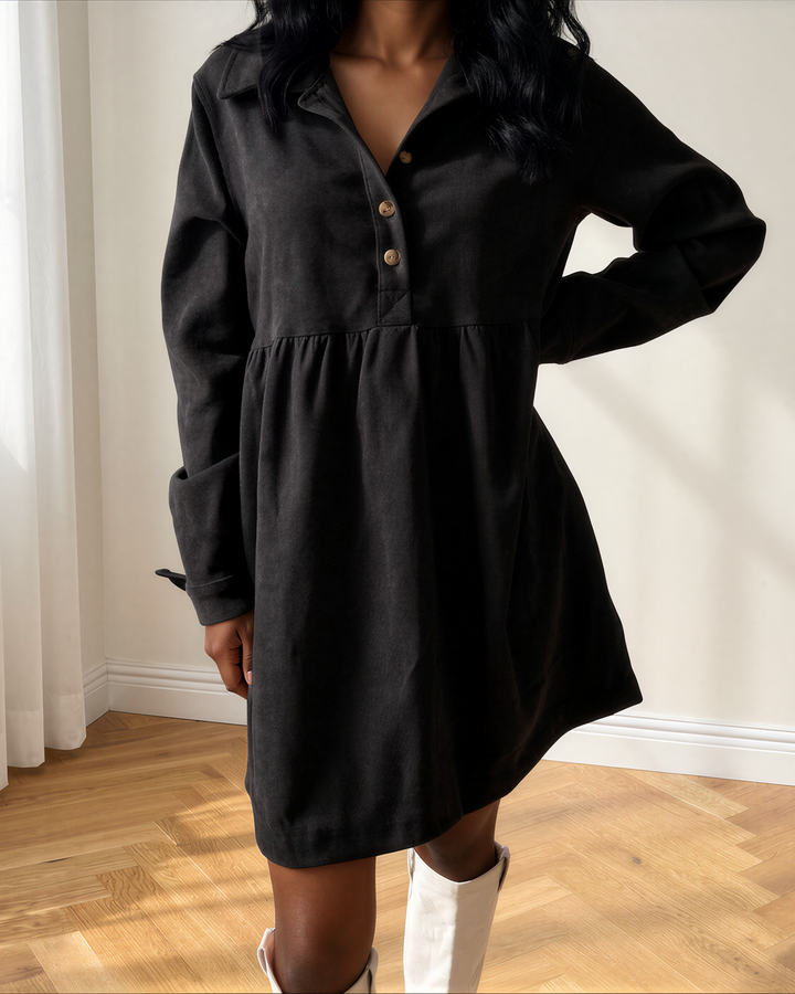 Abigail Corduroy Mini Dress | Collared Button Dress