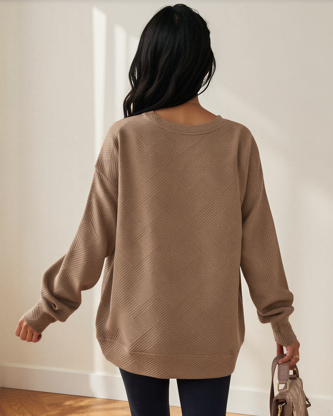 Brynn Textured Sweatshirt | Drop Shoulder Pullover