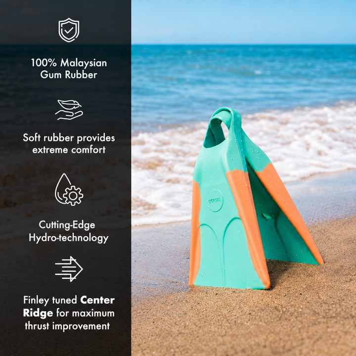 DORSAL Floating Bodyboard & Bodysurfing Swim Fins - Pink/Aqua
