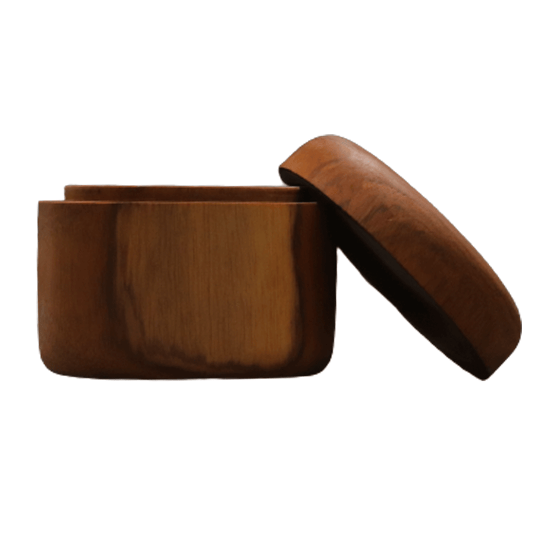 Small Teak Wood Seasoning Bowl, Handturned and Handcarved in Indonesia