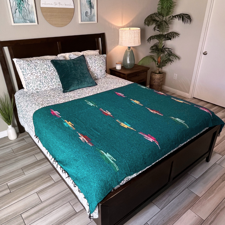 Turquoise Green Baja Thunderbird Blanket