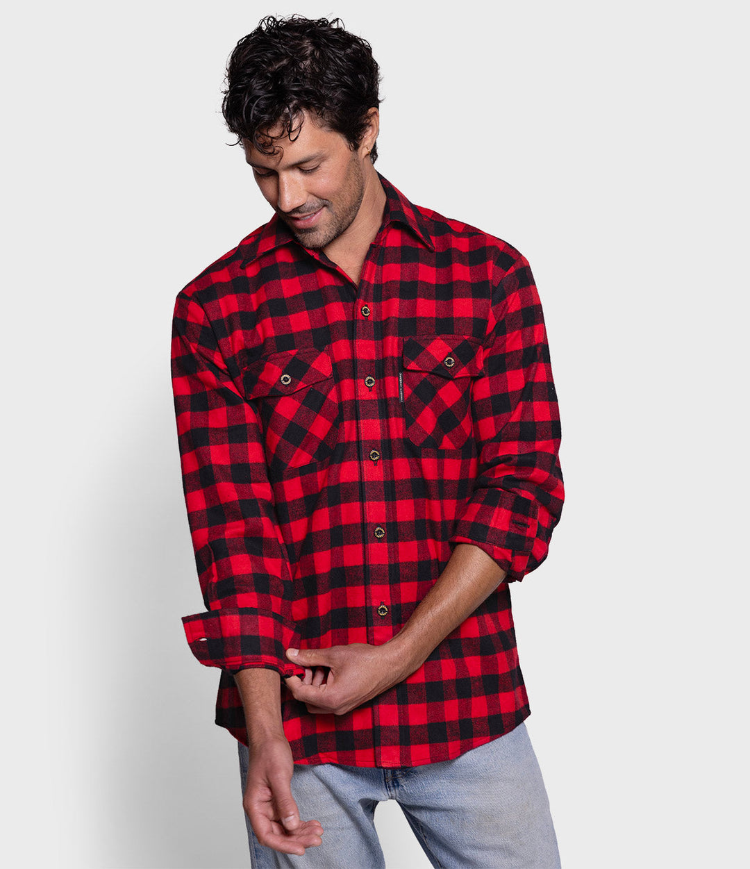 Men's Classic Flannel Shirt - Red Buffalo