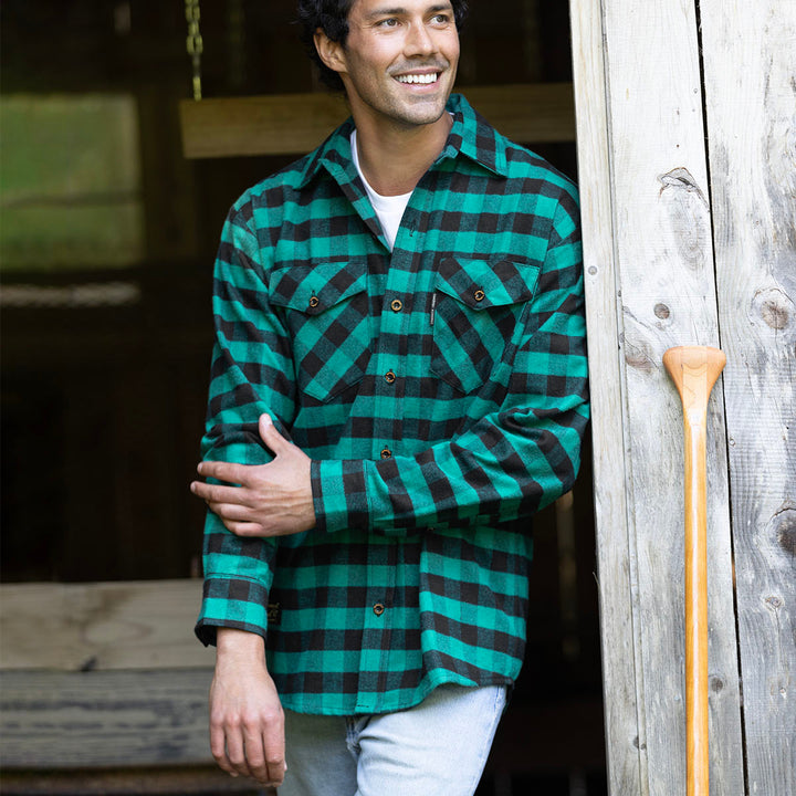 Men's Classic Flannel Shirt - Green Buffalo