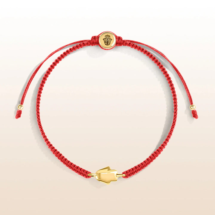 Grateful Soul Red String Hamsa Charm Bracelet