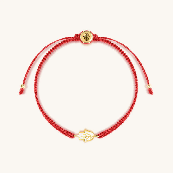 Grateful Soul Red String Hamsa Charm Bracelet
