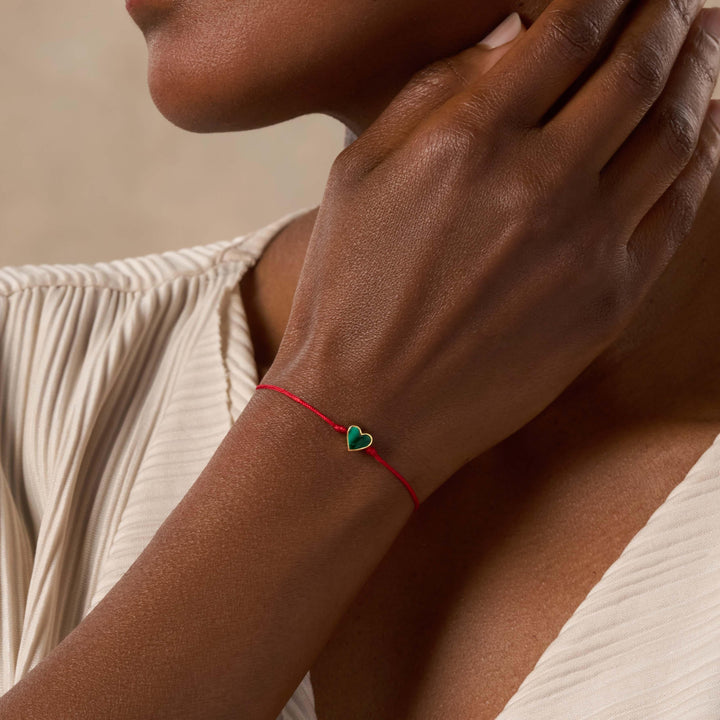 Lucky in Love Malachite Red String Bracelet