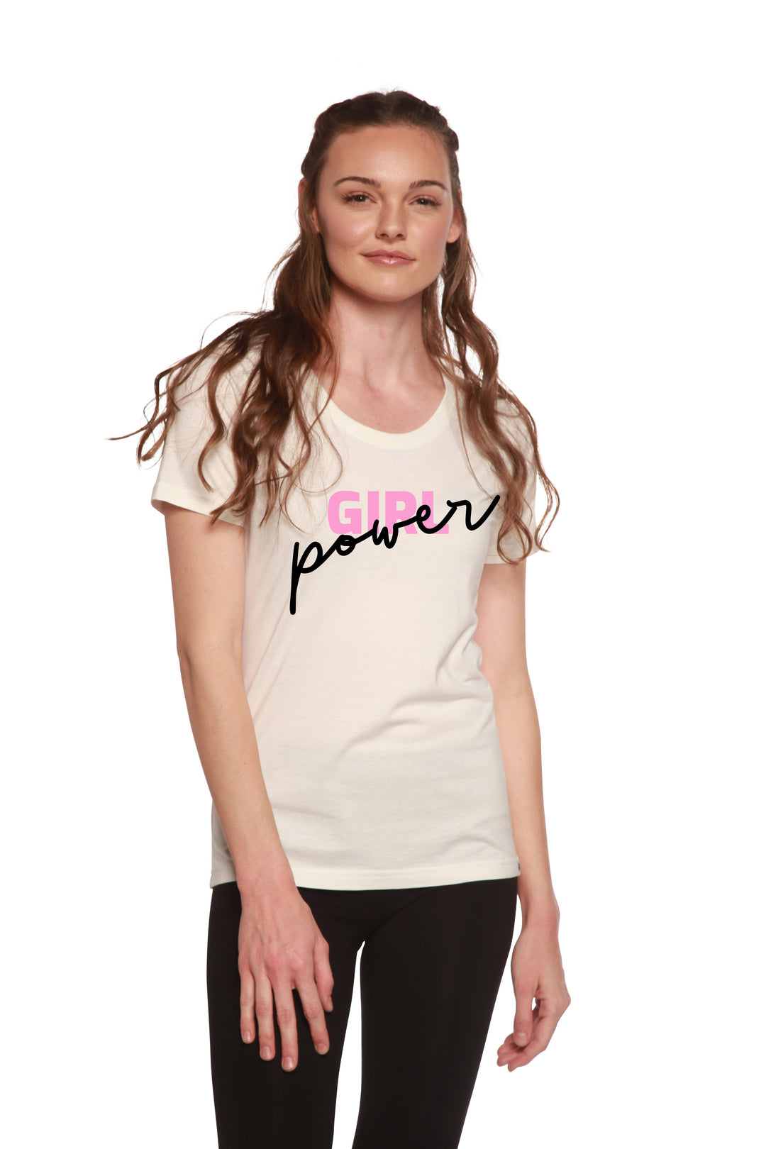 Girl Power Printed Women's Bamboo/Cotton Short Sleeve Scoop Neck T-Shirt