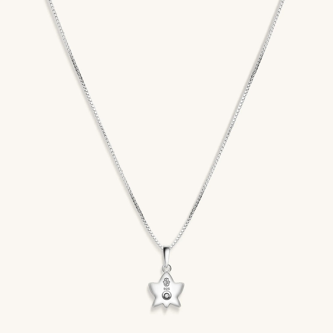 Divine Virtue White Enamel Diamond Lotus Necklace