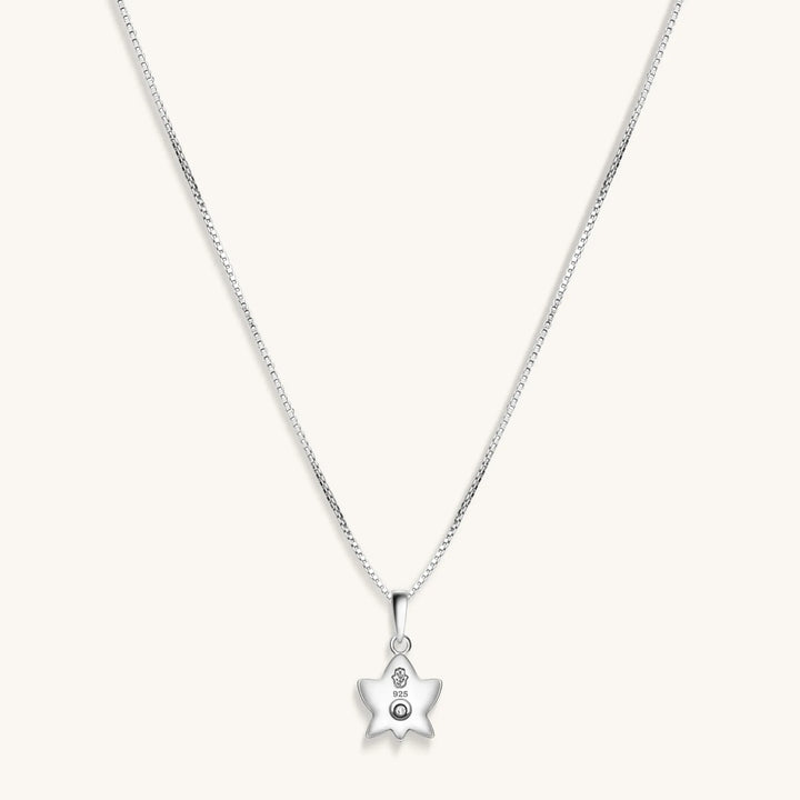 Divine Virtue White Enamel Diamond Lotus Necklace