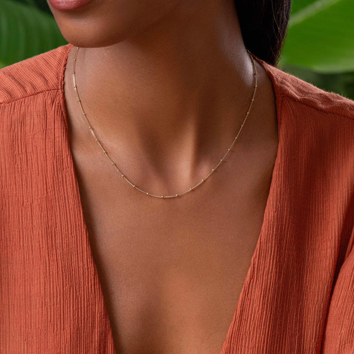 Endless Link Diamond Cut Gold Necklace