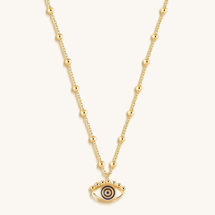 Cheerful Outlook Enamel Evil Eye Pendant Necklace