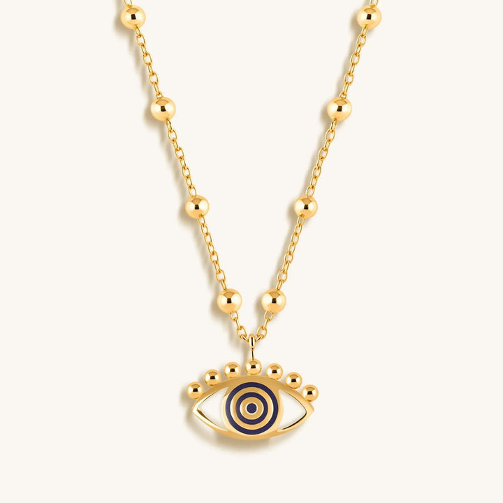Cheerful Outlook Enamel Evil Eye Pendant Necklace