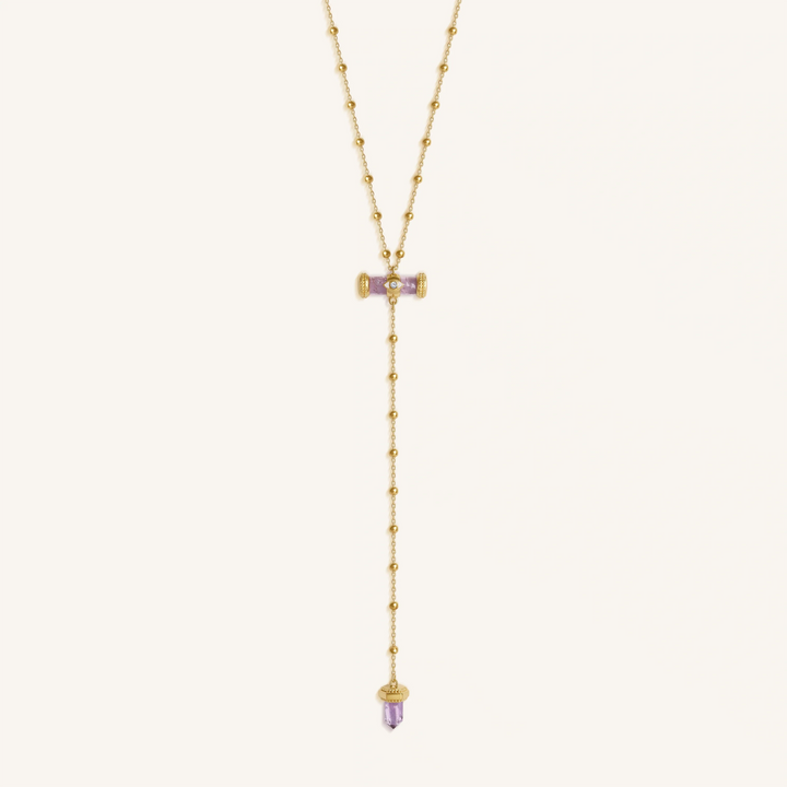 Sacred Remedy Gold Amethyst Evil Eye Necklace
