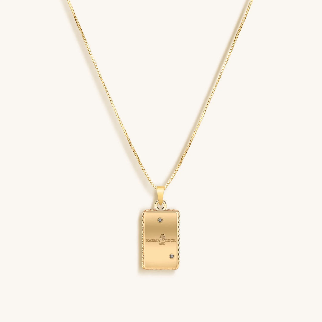 Patient Progress White Enamel Taurus Card Necklace