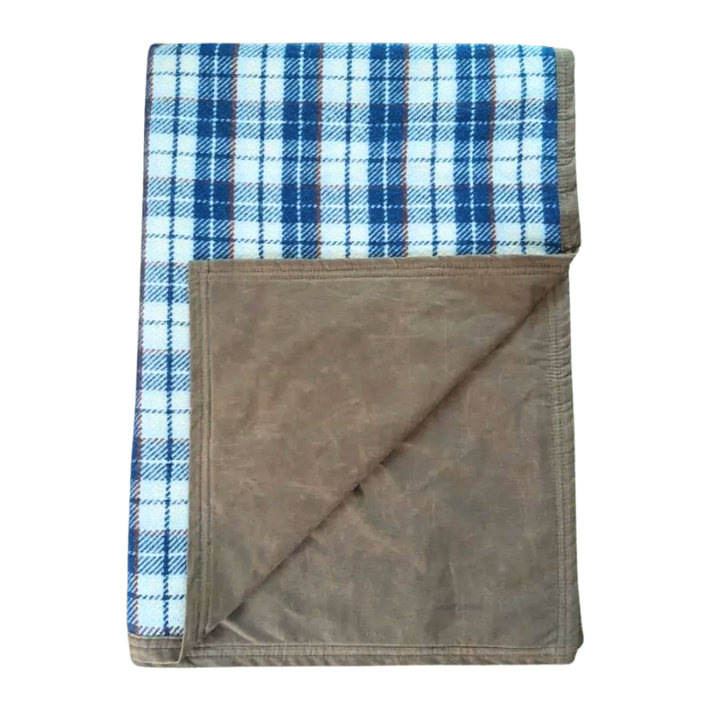 Wool Canvas Camping Blanket - Waxed Canvas Outdoor Blanket / Bushcraft Blanket