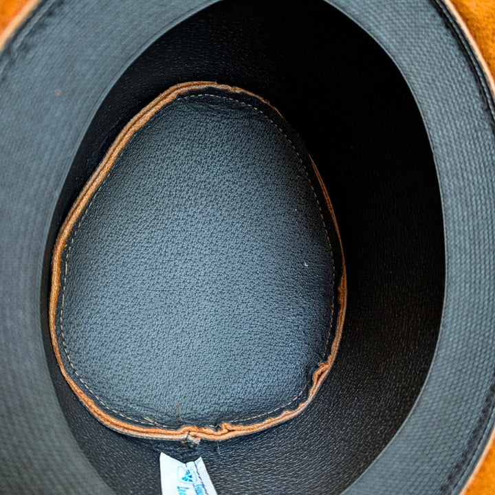 Boho Trail Cowboy Hat – Brown Leather, Wide Brim, Braided Hatband
