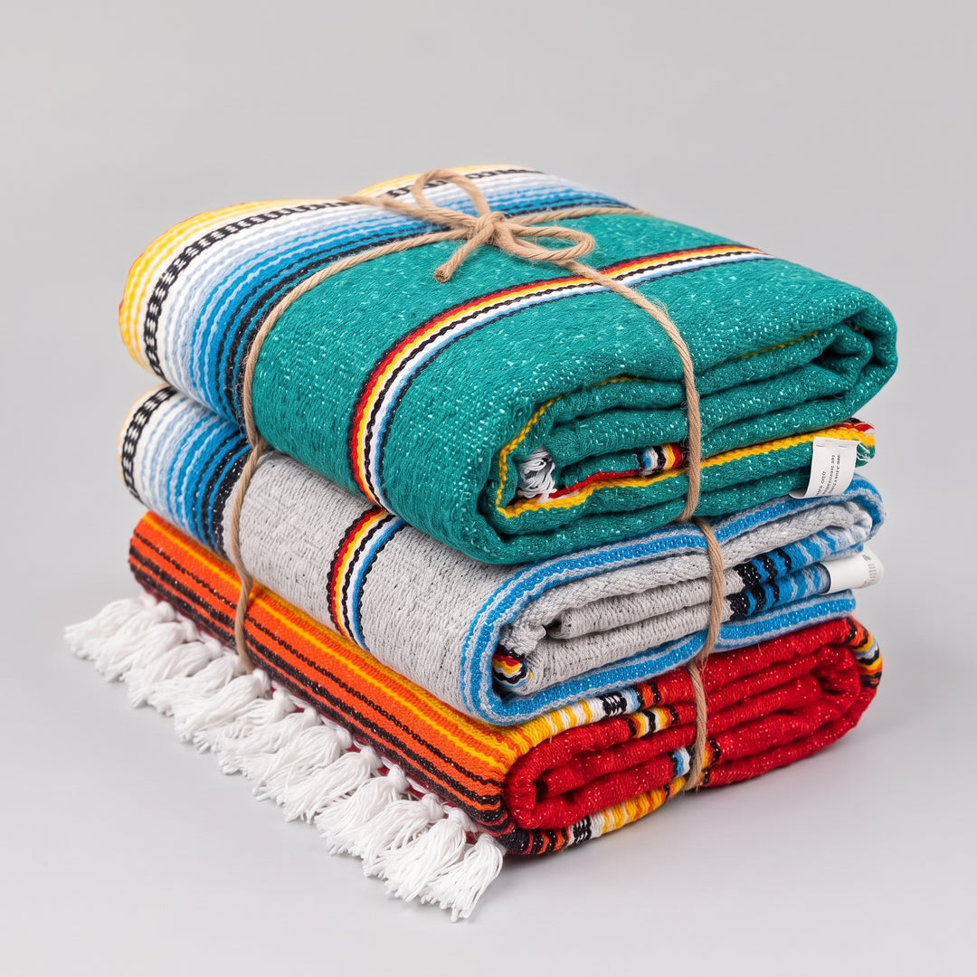Holiday Gift Set | 3x Mexican Blankets Festive Colors