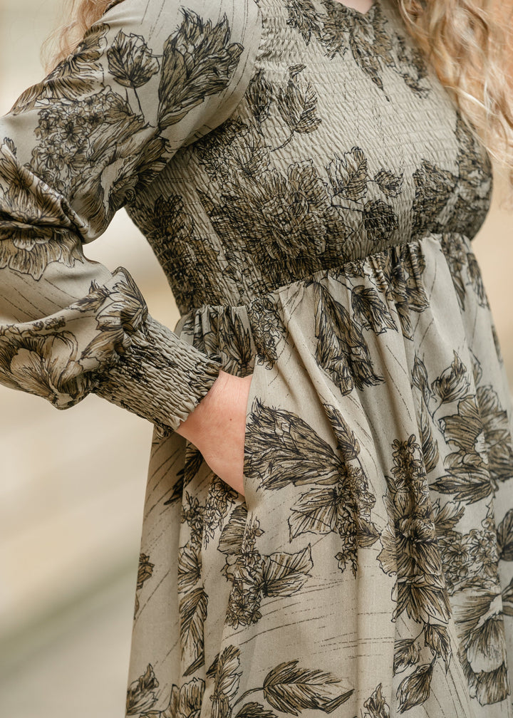 Aleeyah Smocked Midi Dress