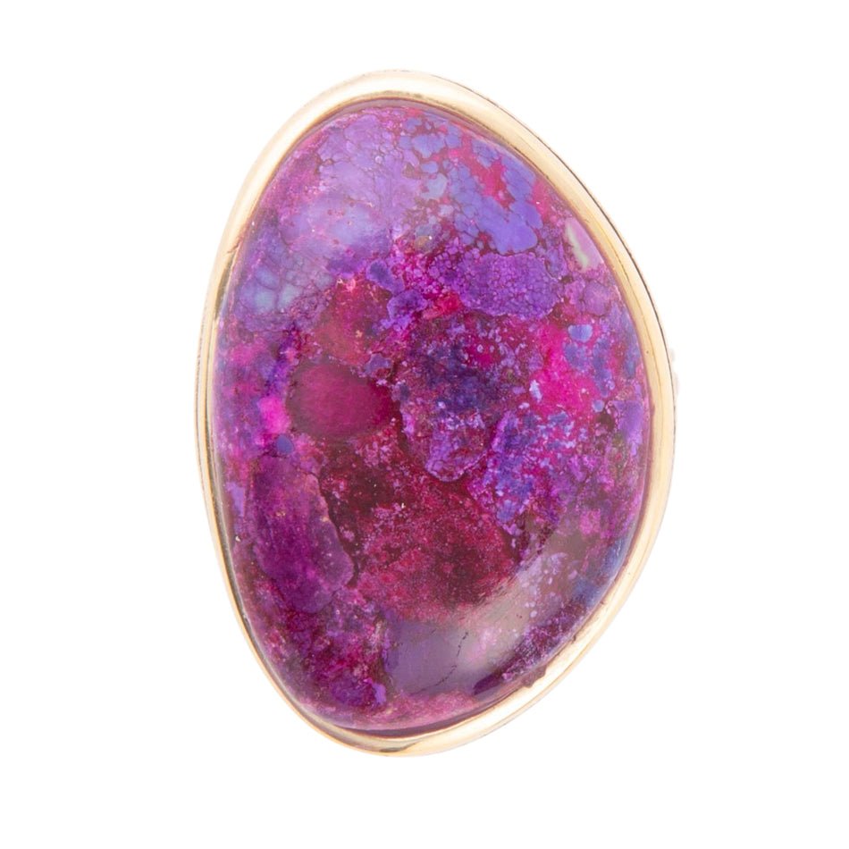 Aruba Purple Turquoise Golden Statement Ring