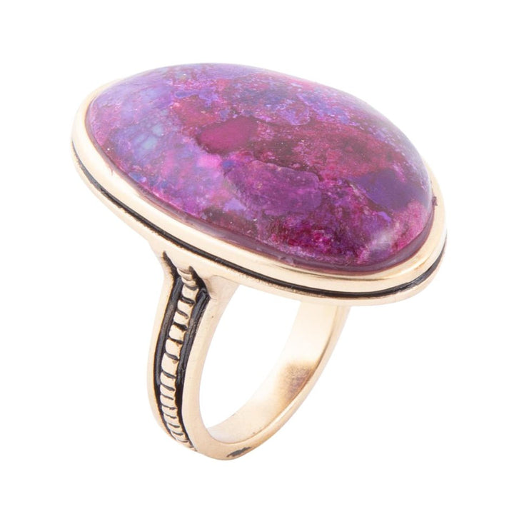 Aruba Purple Turquoise Golden Statement Ring