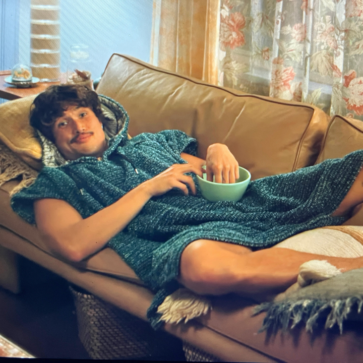 Blanket Hoodie | Indigo Surf Poncho | 100% Cotton Wearable Blanket Robe | As Seen on Netflix's Beef Season 2